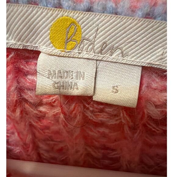 Boden Pink Sweater Women's Small Wide Rib Fluffy Oversized Jumper Pink Wool Twee - Picture 3 of 9